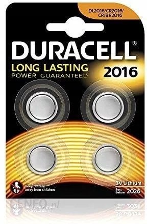 Duracell Bateria guzikowa CR2016 3.0V Lithium 4St.