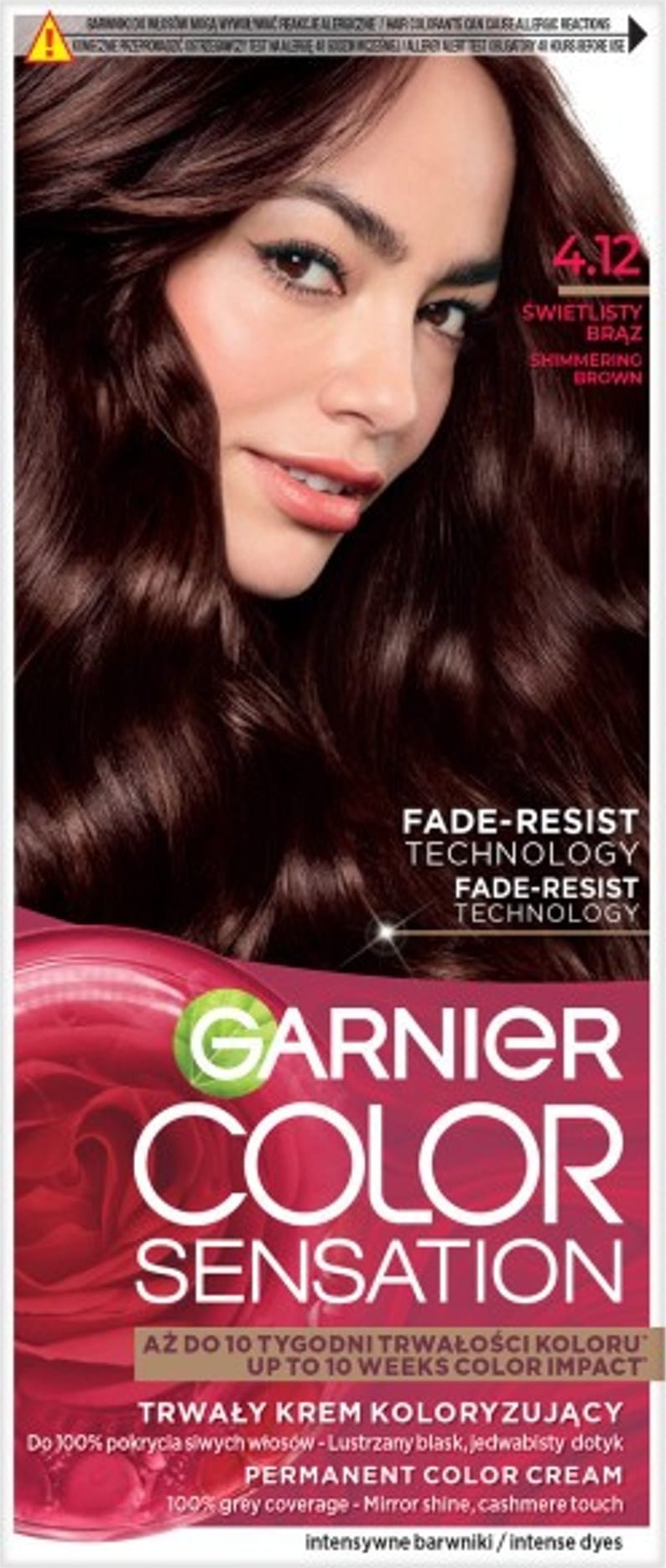 Garnier GARNIER Color Sensation Krem koloryzujący nr 4.12 - Świetlisty Brąz 1op.