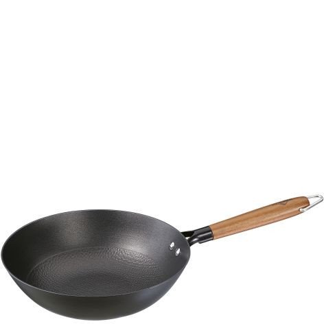 Wok żeliwny z powłoką nieprzywierającą Kuchenprofi Country, śred. 28 cm, czarny