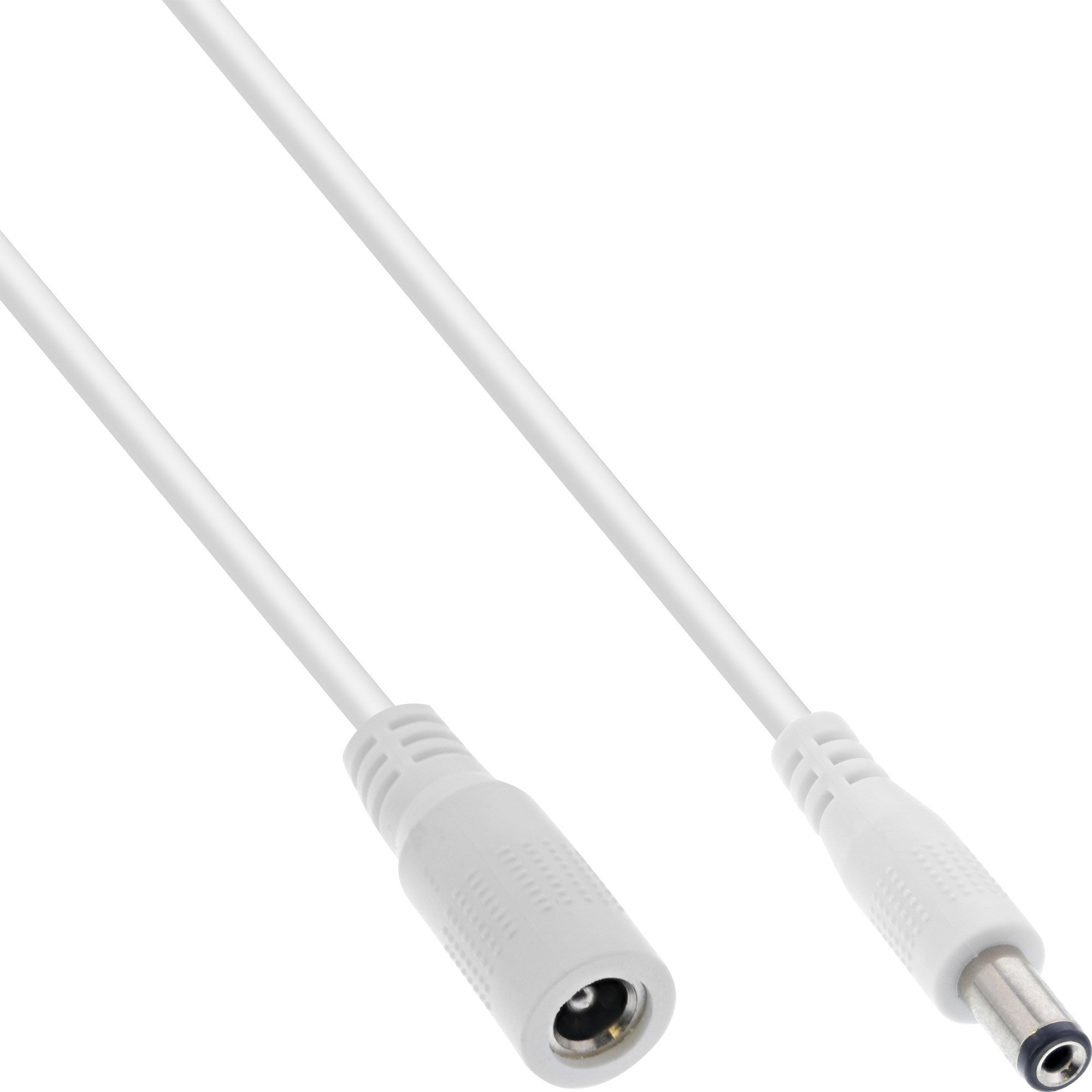 Kabel zasilający InLine InLine® DC extension cable, DC plug male/female 5.5x2.5mm, AWG 18, white, 1m