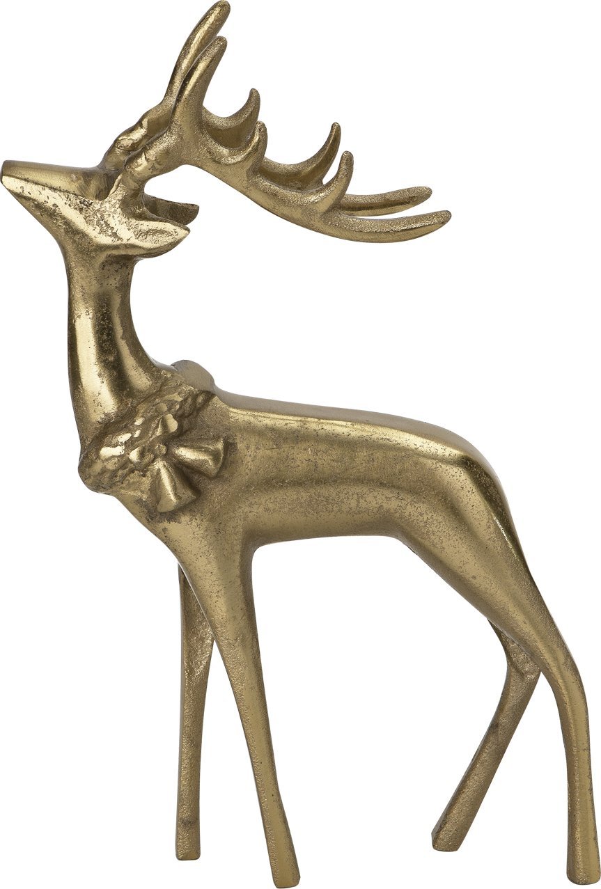 Ewax Figurka ozdobna Renifer H30,5 cm złota metalowa