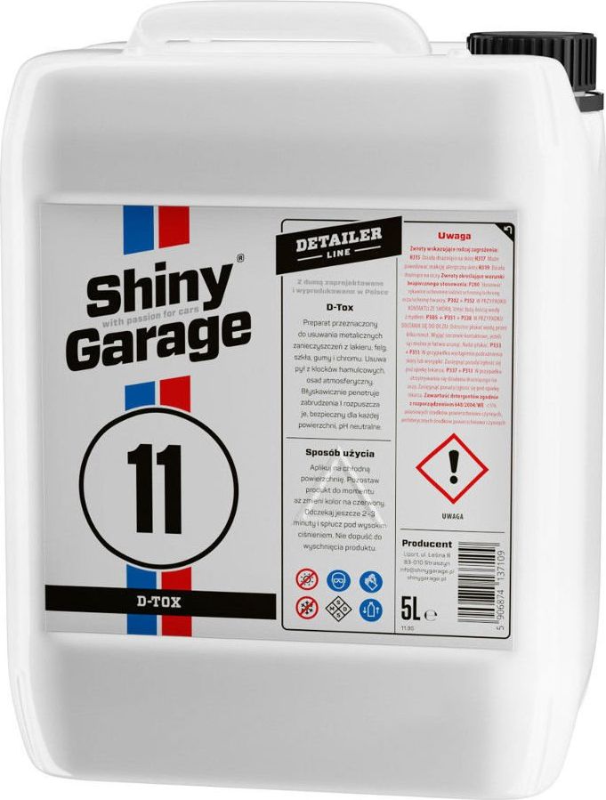 Shiny Garage Shiny Garage D-Tox Iron Fallout Remover krwawiąca felga 5L uniwersalny