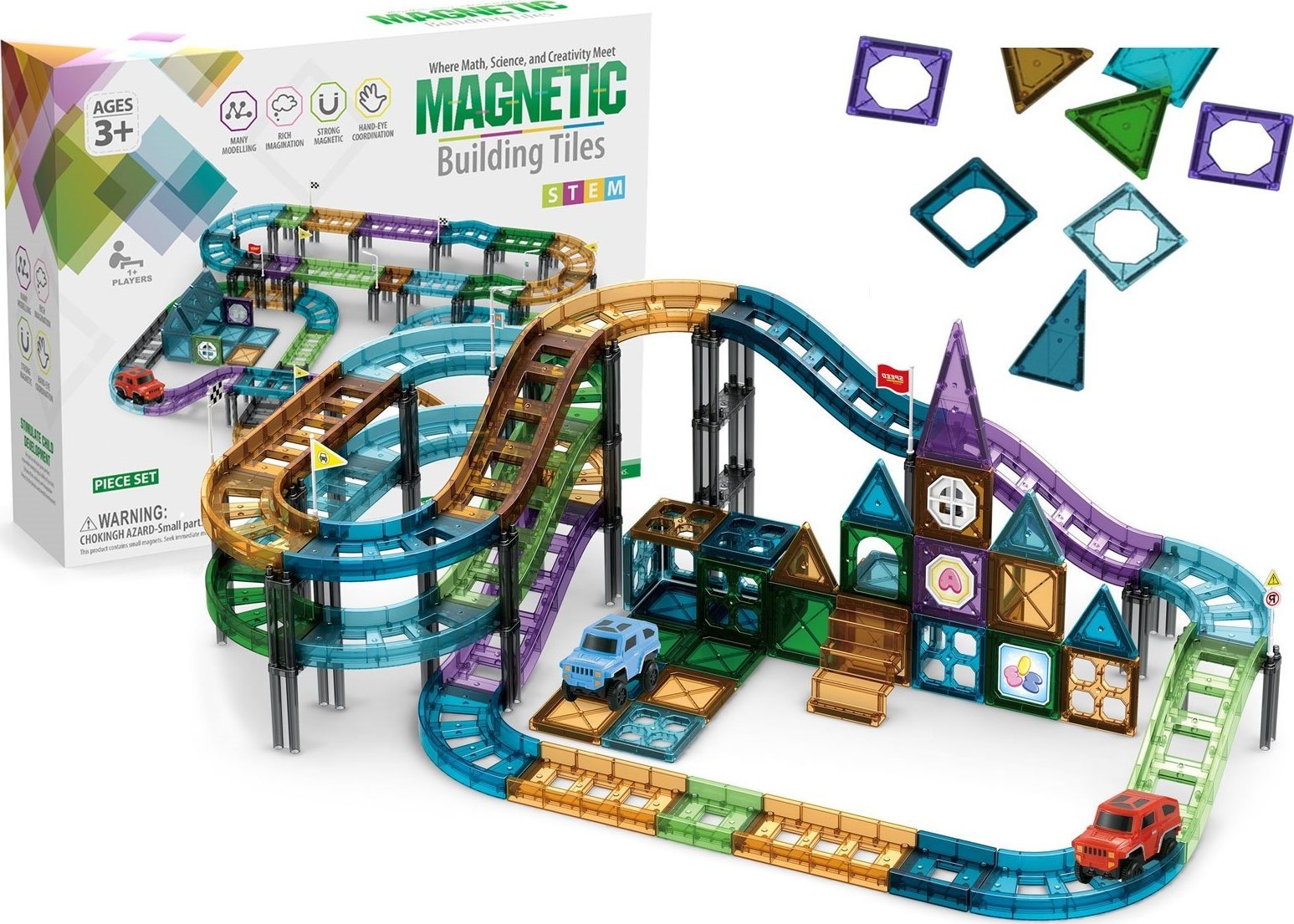 AIG Kolejka Elektryczna Klocki Magnetyczne Zestaw 96El