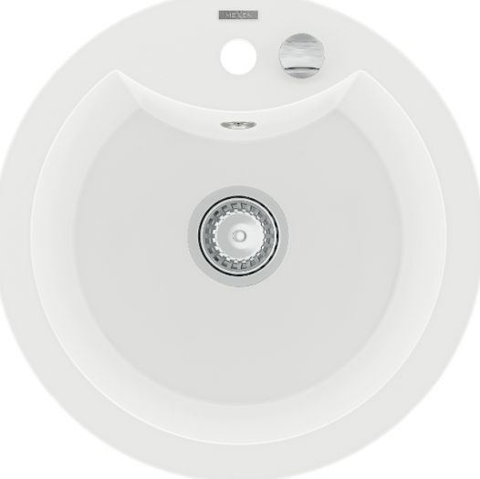 Zlewozmywak Mexen Diego granitowy 1-komorowy 488 x 480 mm, biały - 6512481000-20