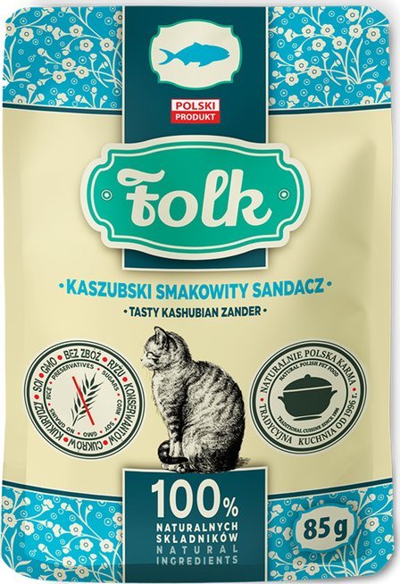 Karma mokra dla kota FOLK Kaszubski smakowity sandacz saszetka 85 g