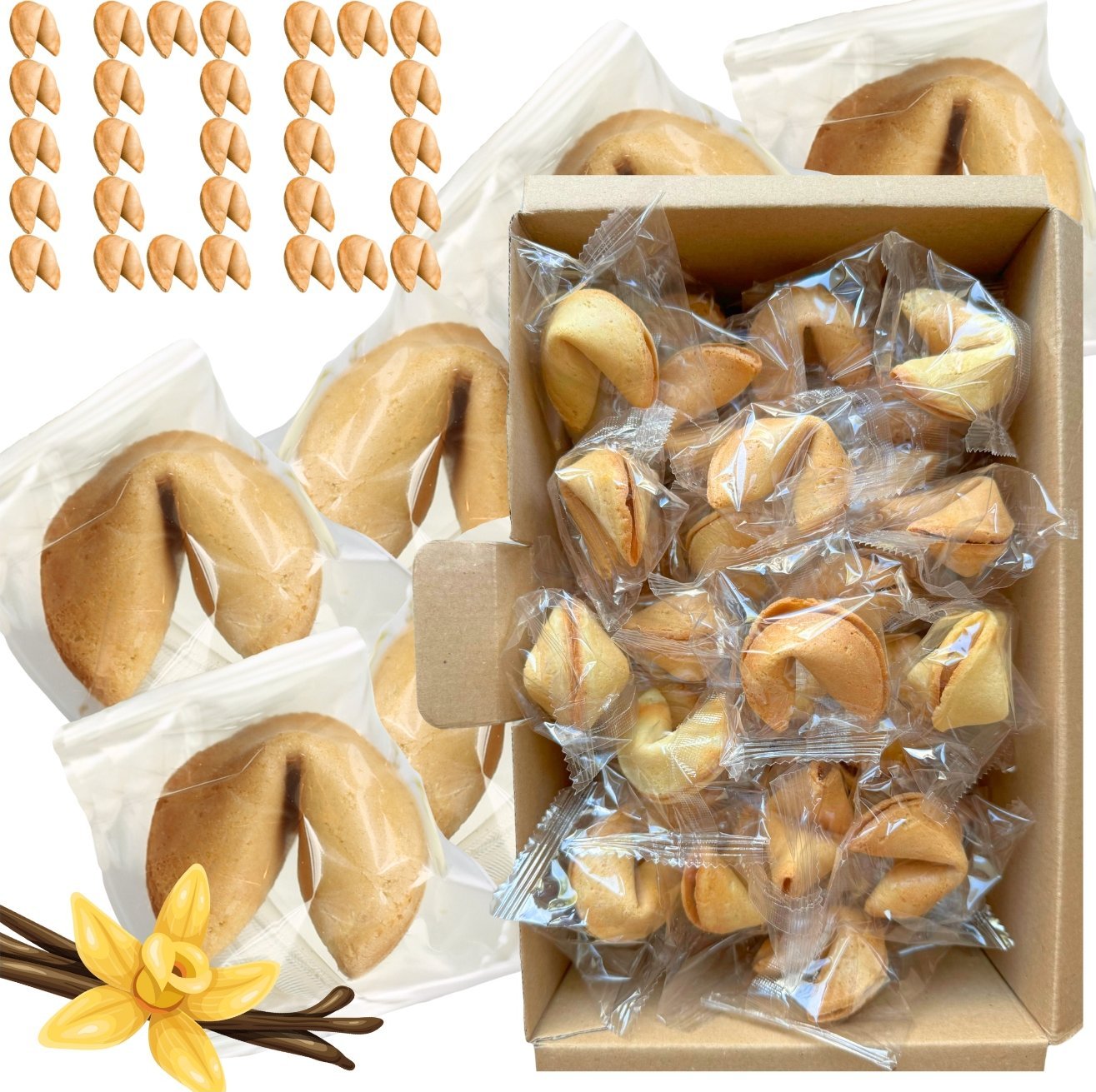 MagiaCiast Ciasteczka z Wróżbą Podziękowania dla Gości Ciasteczka Szczęścia 100 szt