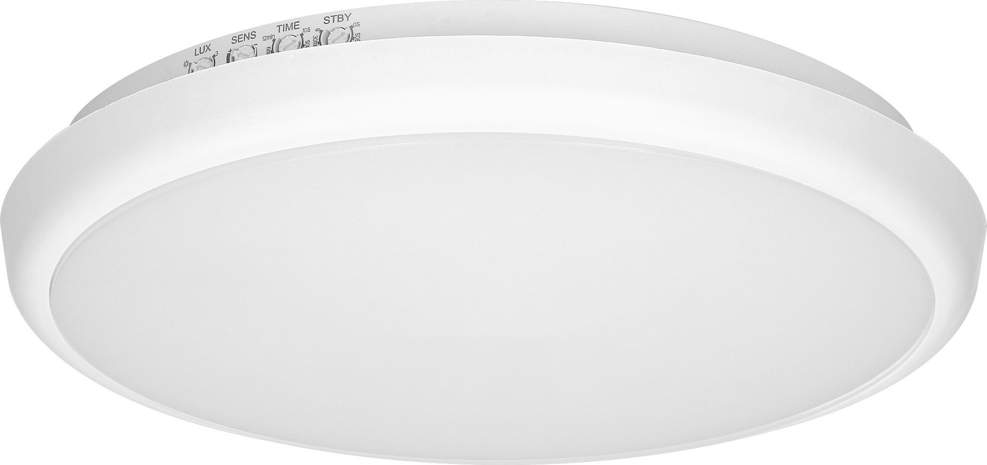 Lampa sufitowa Orno CERS LED 16W, plafon z mikrofalowym czujnikiem ruchu, 1300lm, IP65, 4000K, poliwęglan mleczny, biały, funkcja przyciemnienia