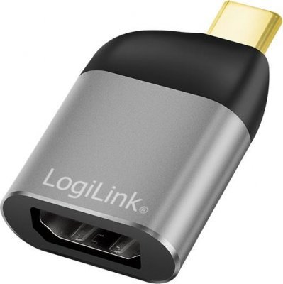 LOGILINK CUA0204 Adapter USB typu C USB-C/M na DP/F 8K aluminium czarny/szary