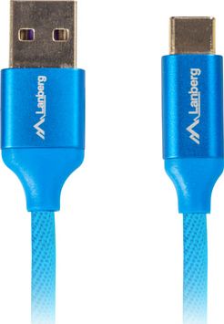 Kabel USB Lanberg USB-A - USB-C 1 m Niebieski (CA-USBO-22CU-0010-BL)