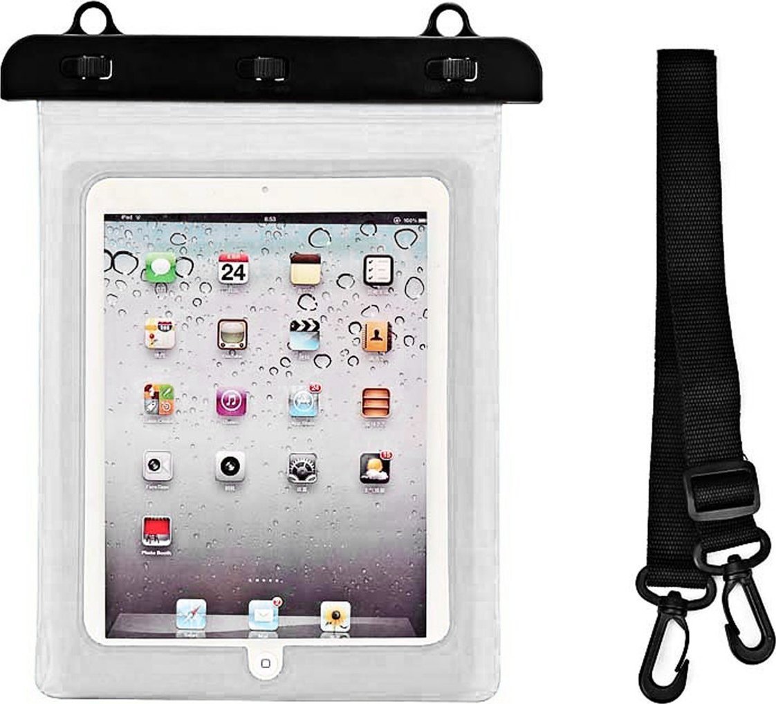 Etui na tablet Hurtel Etui wodoszczelne na tablet PVC z regulowanym paskiem Outdoor - białe Etui wodoszczelne na tablet PVC z regulowanym paskiem Outd