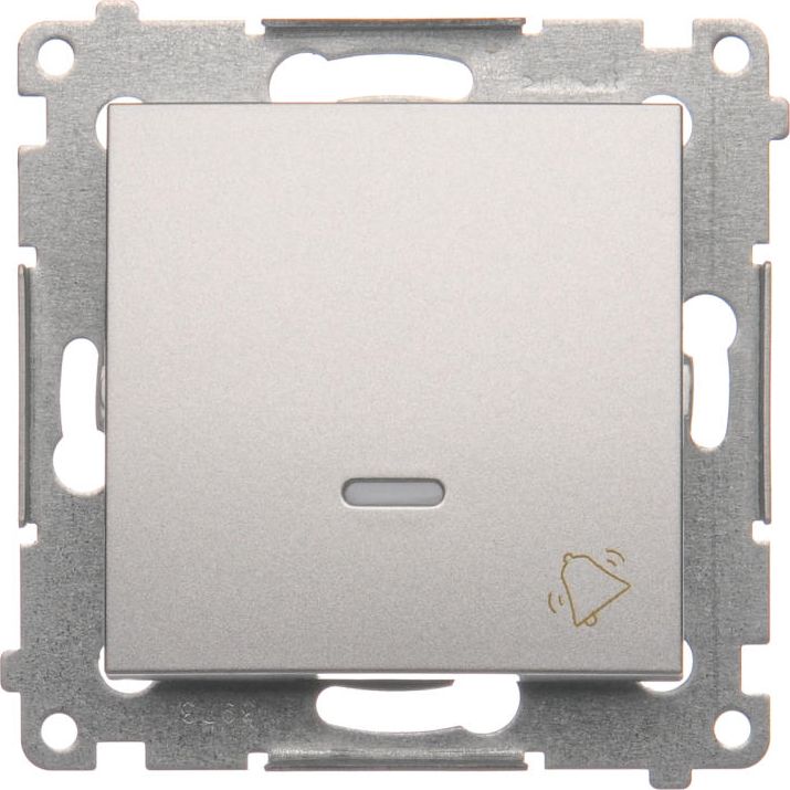 Kontakt-Simon Przycisk dzwonek podświetlany srebrny mat - DD1L.01/43