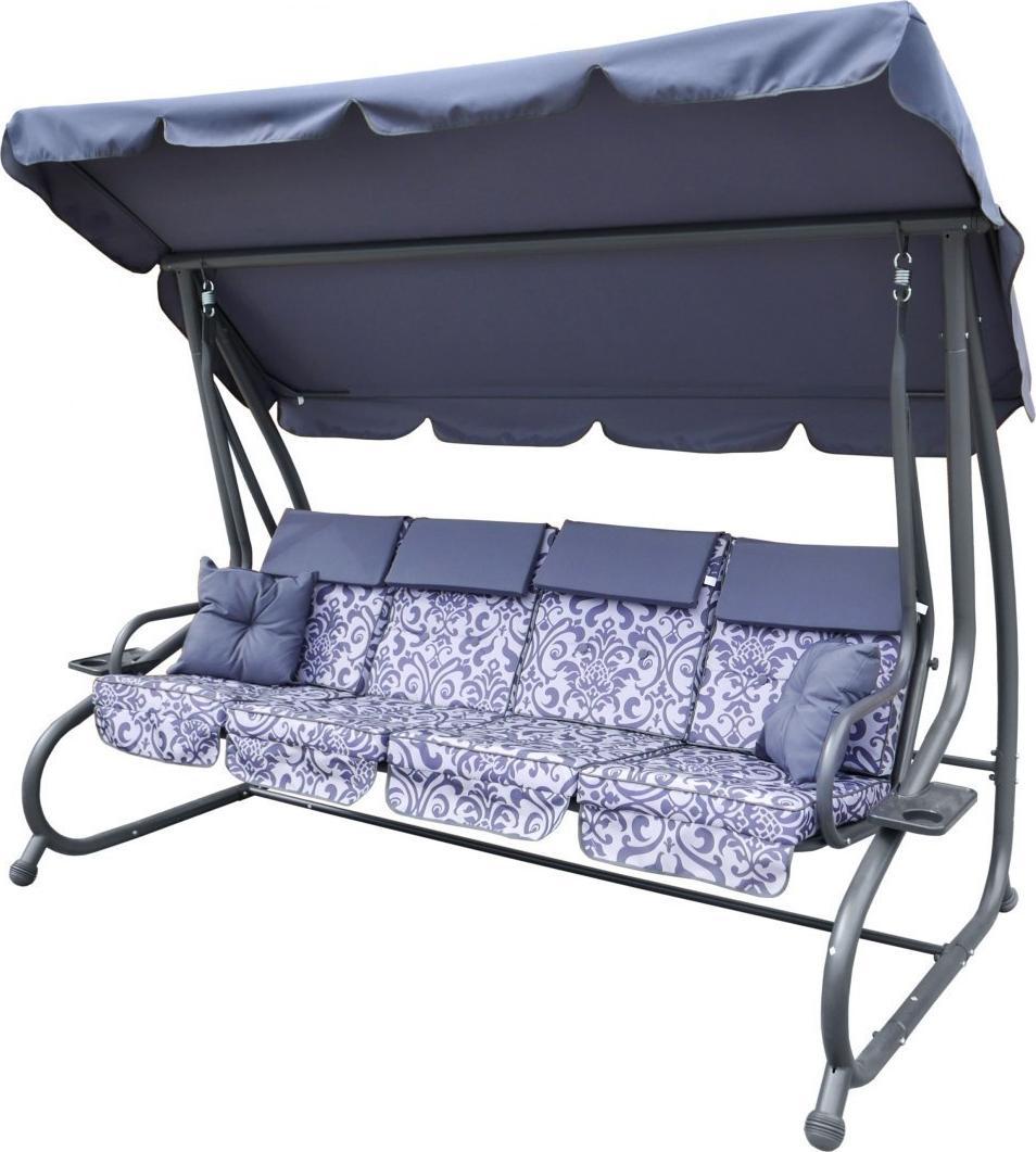 DWM OGROMNA HUŚTAWKA OGRODOWA SIEDZISKO PLECIONKA 2X1 SZARA