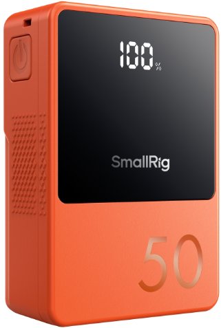 SmallRig 4871 V-Mount Mini Akumulator VB50, D-Tap, USB-A, USB-C, pomarańczowy