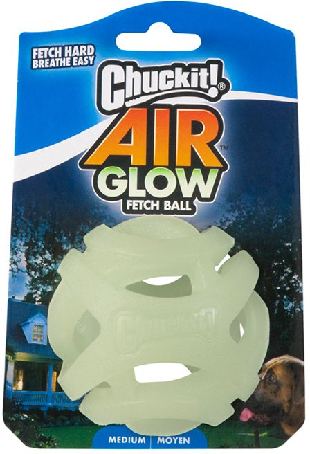Pet Supplies Chuckit! Max Glow Air Fetch Piłka świecąca w ciemności zabawka dla psa medium 6,5 cm 1 szt.