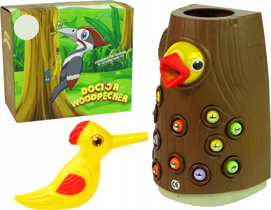 OWL-TECH MAGNETYCZNY DZIĘCIOŁ I ROBACZKI GRA ZRĘCZNOŚCIOWA