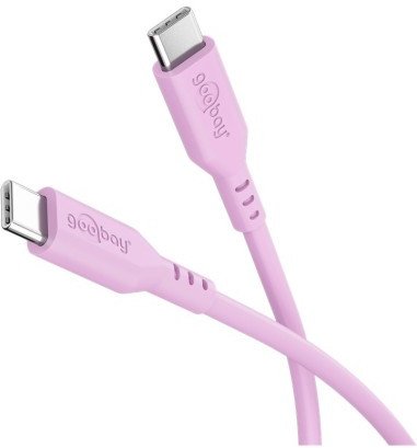 Kabel silikonowy USB-C, 1,5 m, Pink