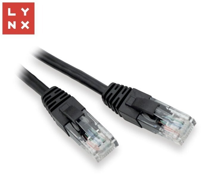 LYNX UTP patch kabel Cat5e, PVC, CCA, 7m, černý