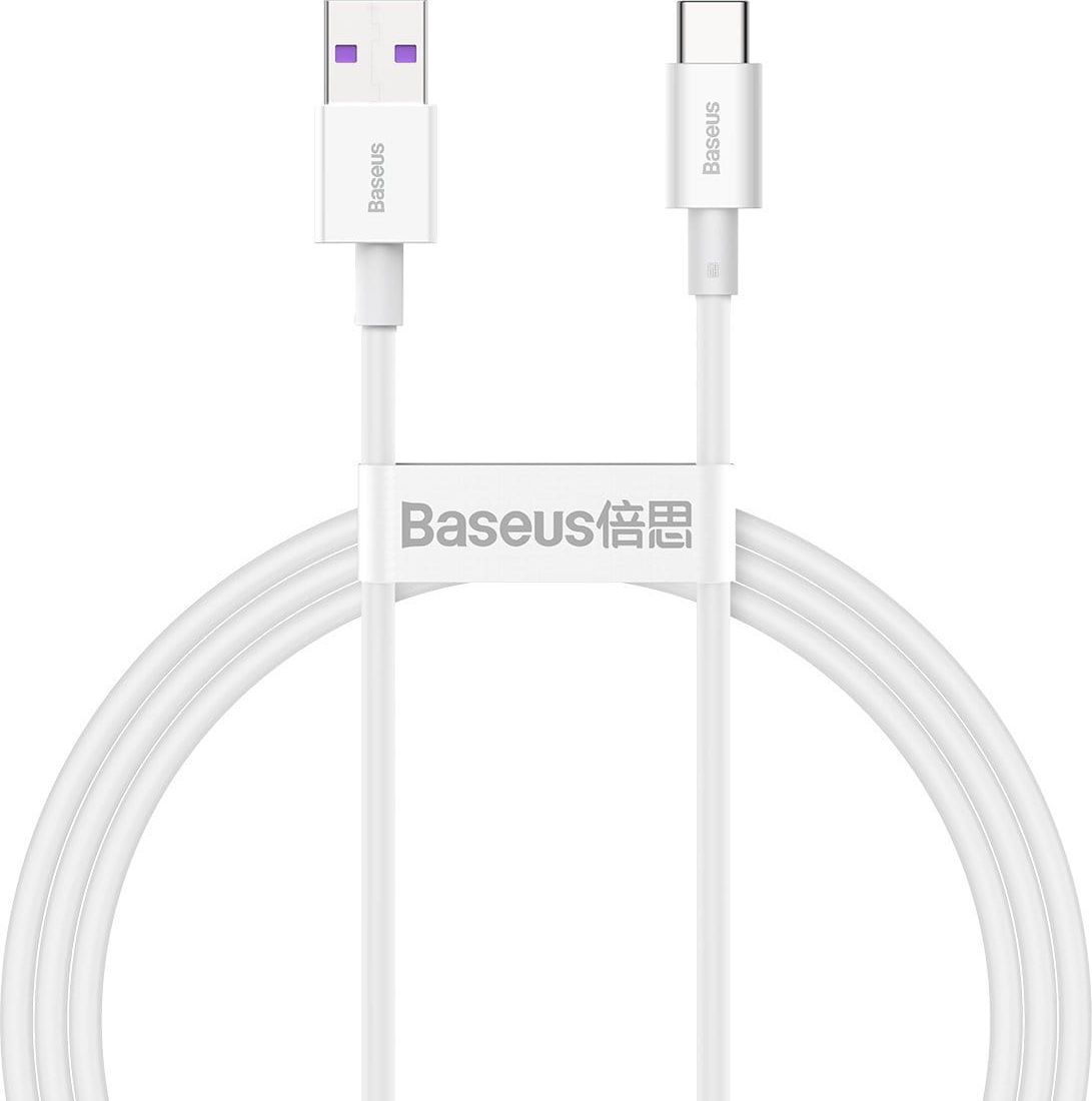 Kabel USB Baseus USB-A - USB-C 1 m Biały (CATYS-02)