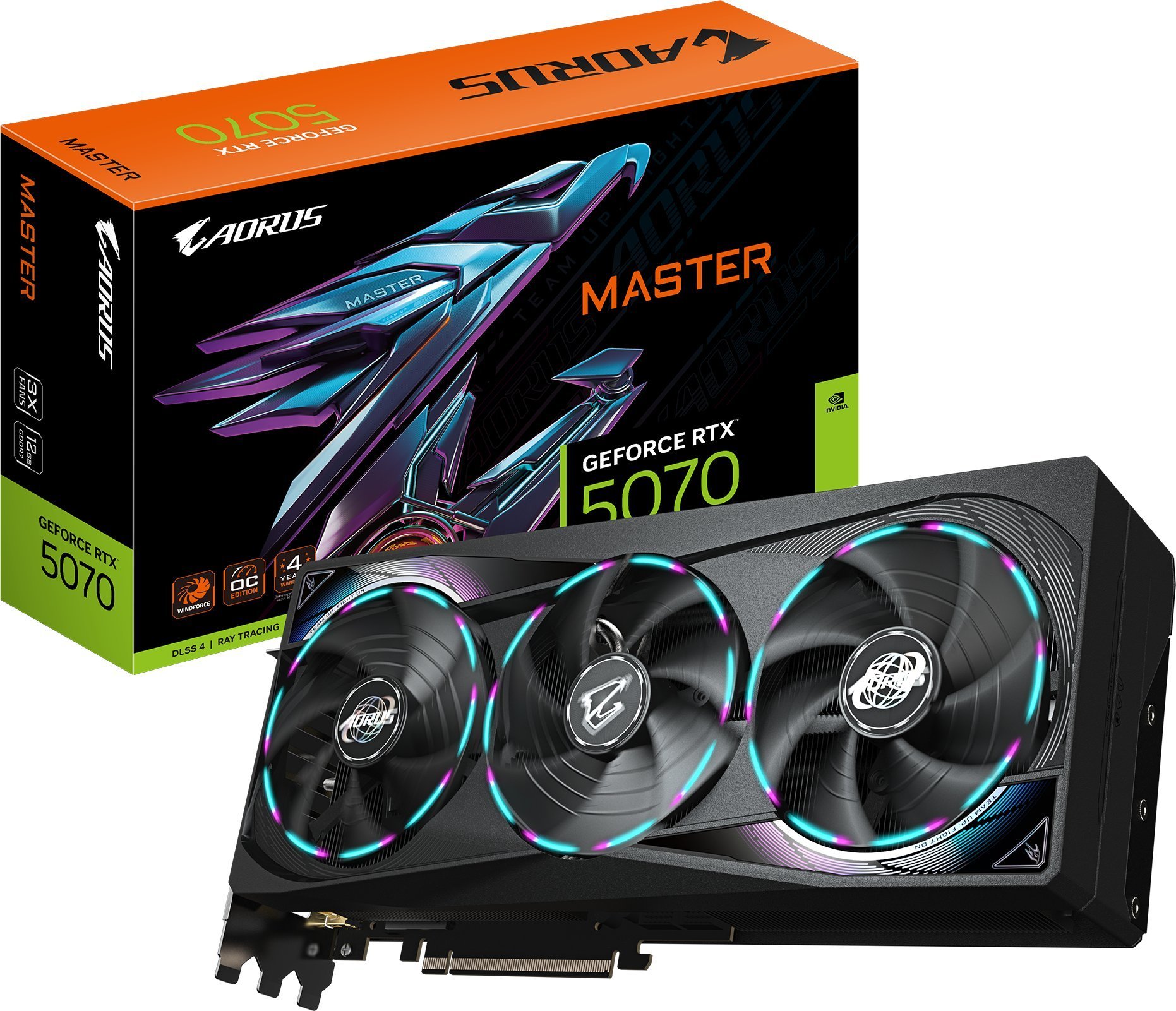 Karta graficzna Gigabyte AORUS GeForce RTX 5070 Master 12GB GDDR7 (GV-N5070AORUS M-12GD)