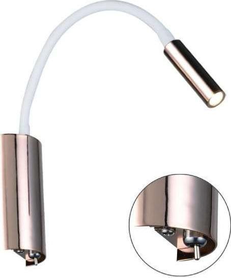 Kinkiet Orlicki Design Regulowana LAMPA ścienna Nuto Bianco Gold Orlicki Design metalowa OPRAWA na peszlu LED 3W 3000K do czytania biała złota