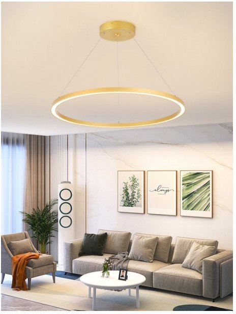 Immax Neo Inteligentna Lampa Wisząca Fino 1 Okrąg 80 Cm 60 W Złota Zigbee 3.0