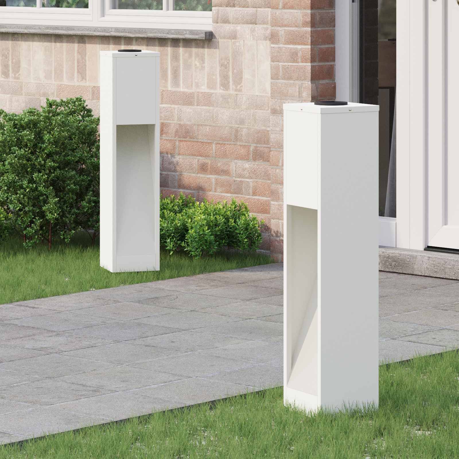 vidaXL Lampka solarna LED na ścieżkę 2 pcs Biały