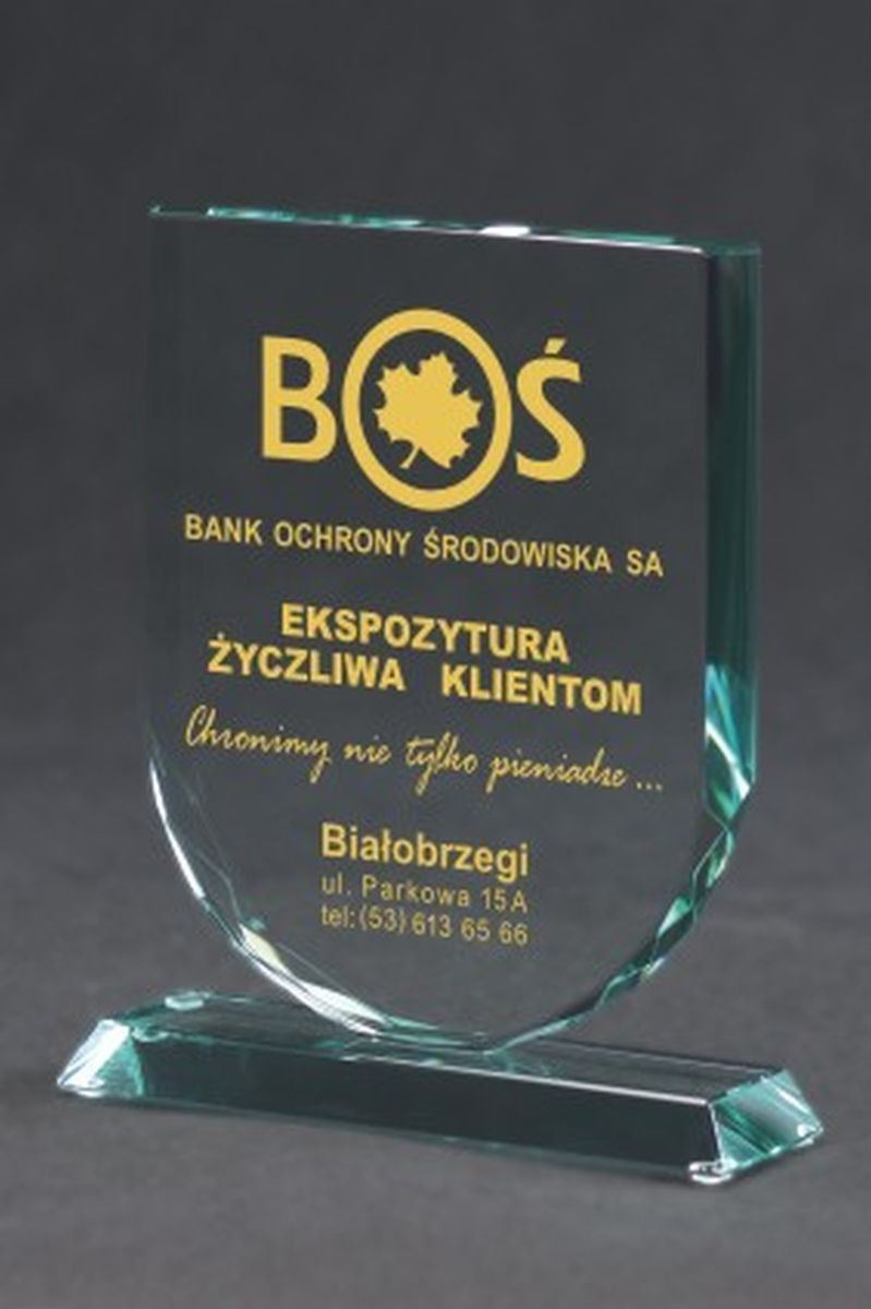 Victoria Sport Trofeum szklane grawerowane z etui +wypełnianie farbą