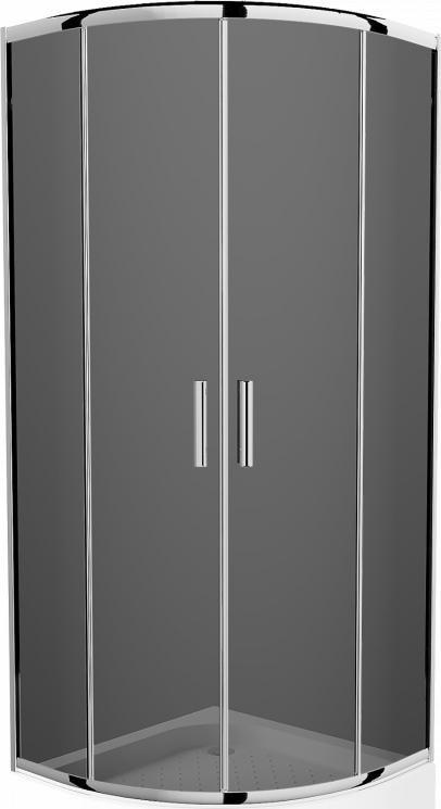 Mexen Mexen Rio kabina prysznicowa półokrągła 70 x 70 cm, grafit, chrom + brodzik Rio, biały - 863-070-070-01-40-4710