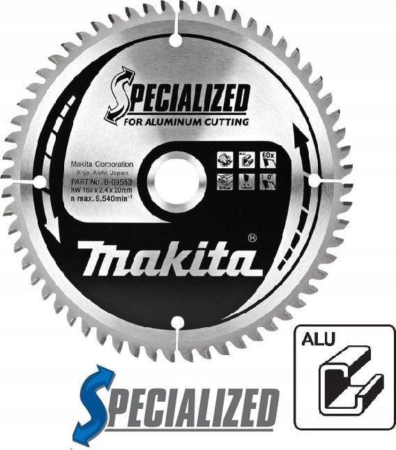 Makita MAKITA PIŁA TARCZOWA 160x20x60z SPECJALIZED ALUMINIUM