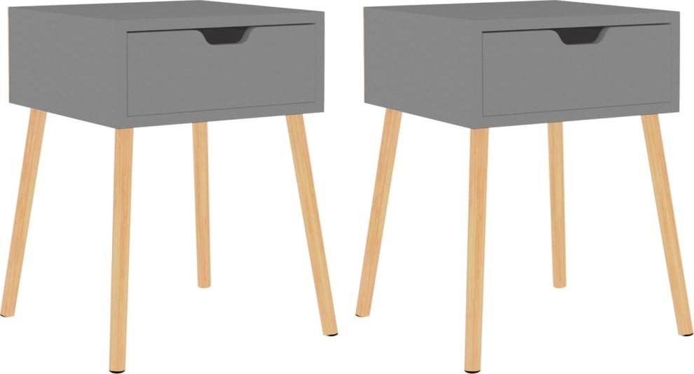 vidaXL vidaXL Szafki nocne, 2 szt., szare, 40x40x56 cm, płyta wiórowa