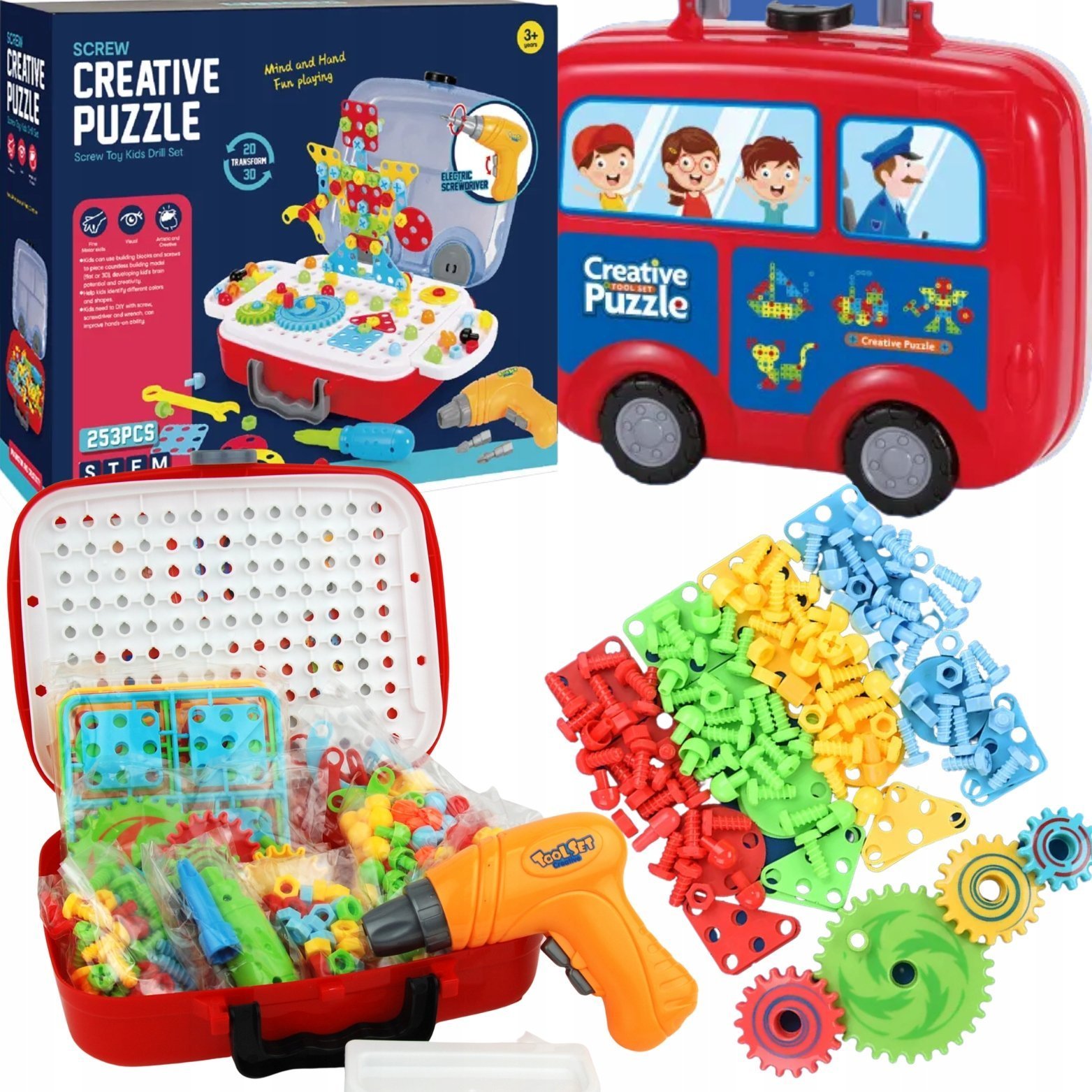 Układanka 3D w walizce z wiertarką 01004 10044