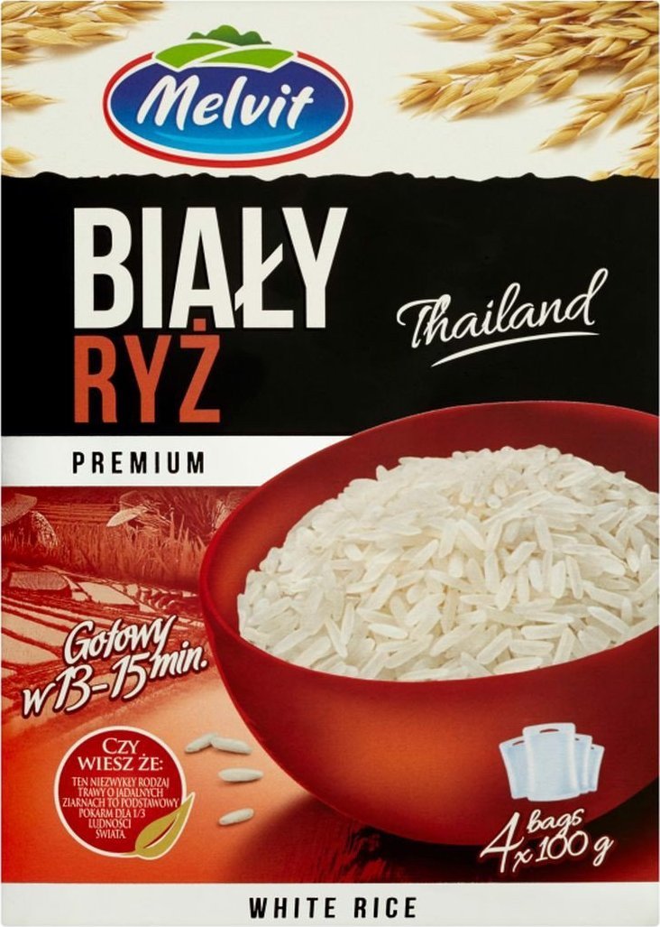 Melvit Melvit Premium Ryż biały 400 g (4 torebki)