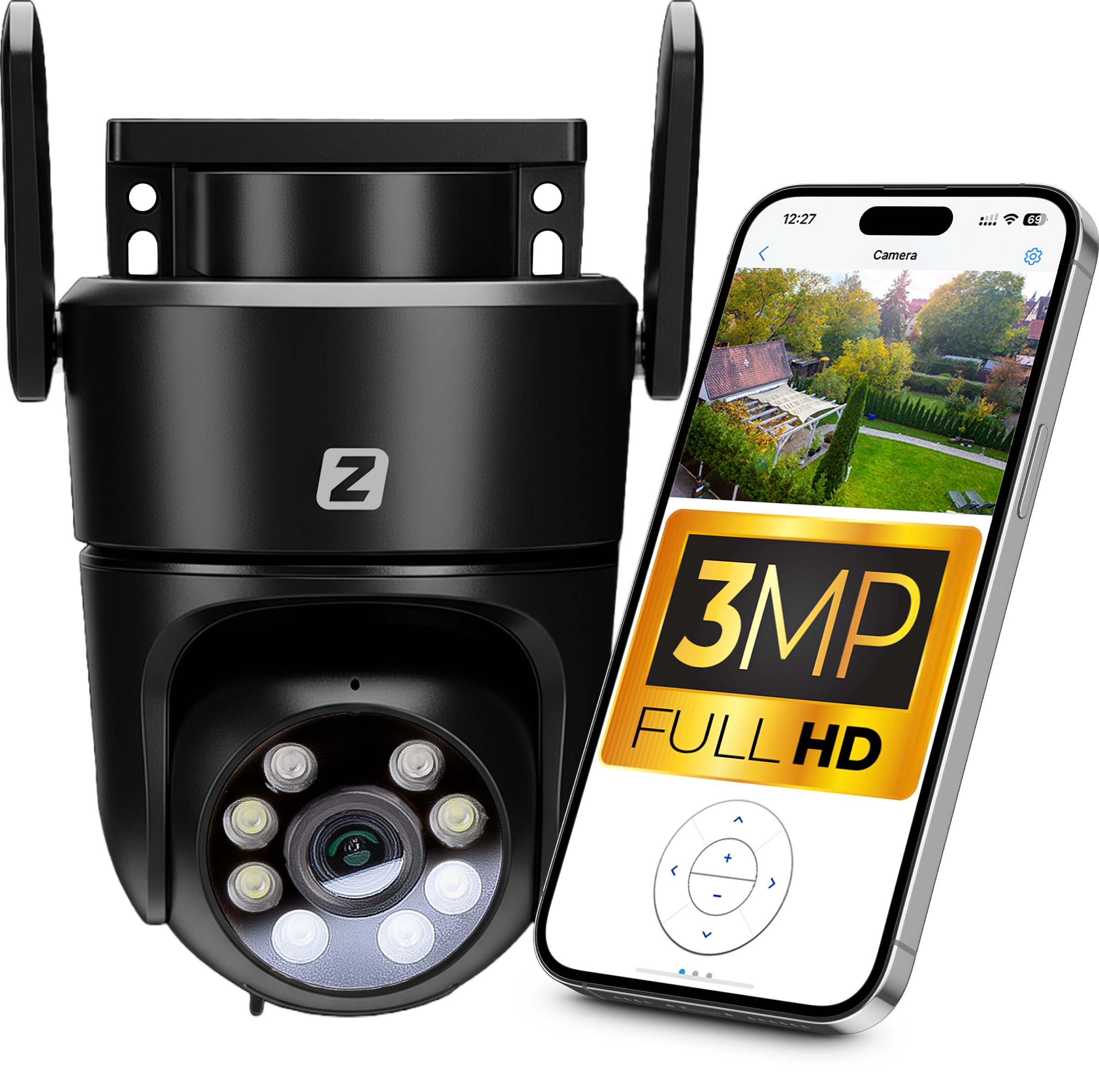 Kamera Obrotowa IP P3 DARK WiFi 3MPx Zintronic IKPW330V1-B