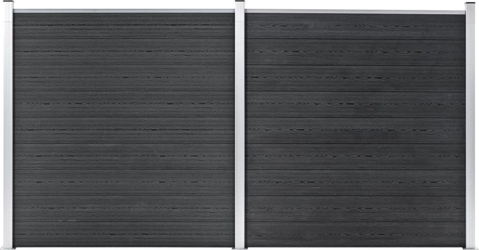 vidaXL Ogrodzenie do ogrodu, WPC, 353 x 186 cm, szare