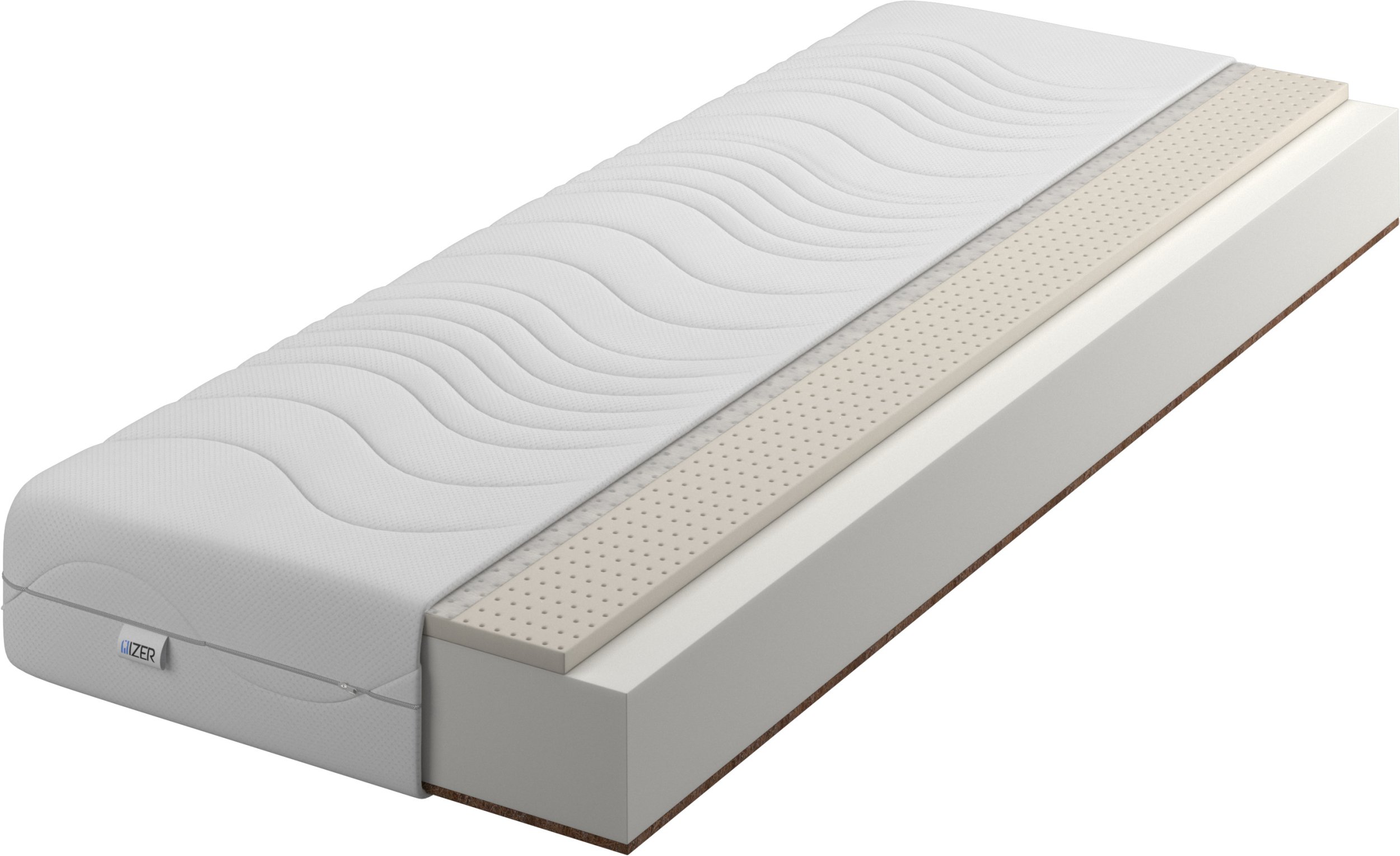 Materac piankowy Comfort Lateks + Kokos 80x190 20cm | LATEX | Mata Kokosowa | Dwustronny H2/H4 | Pikowany pokrowiec |