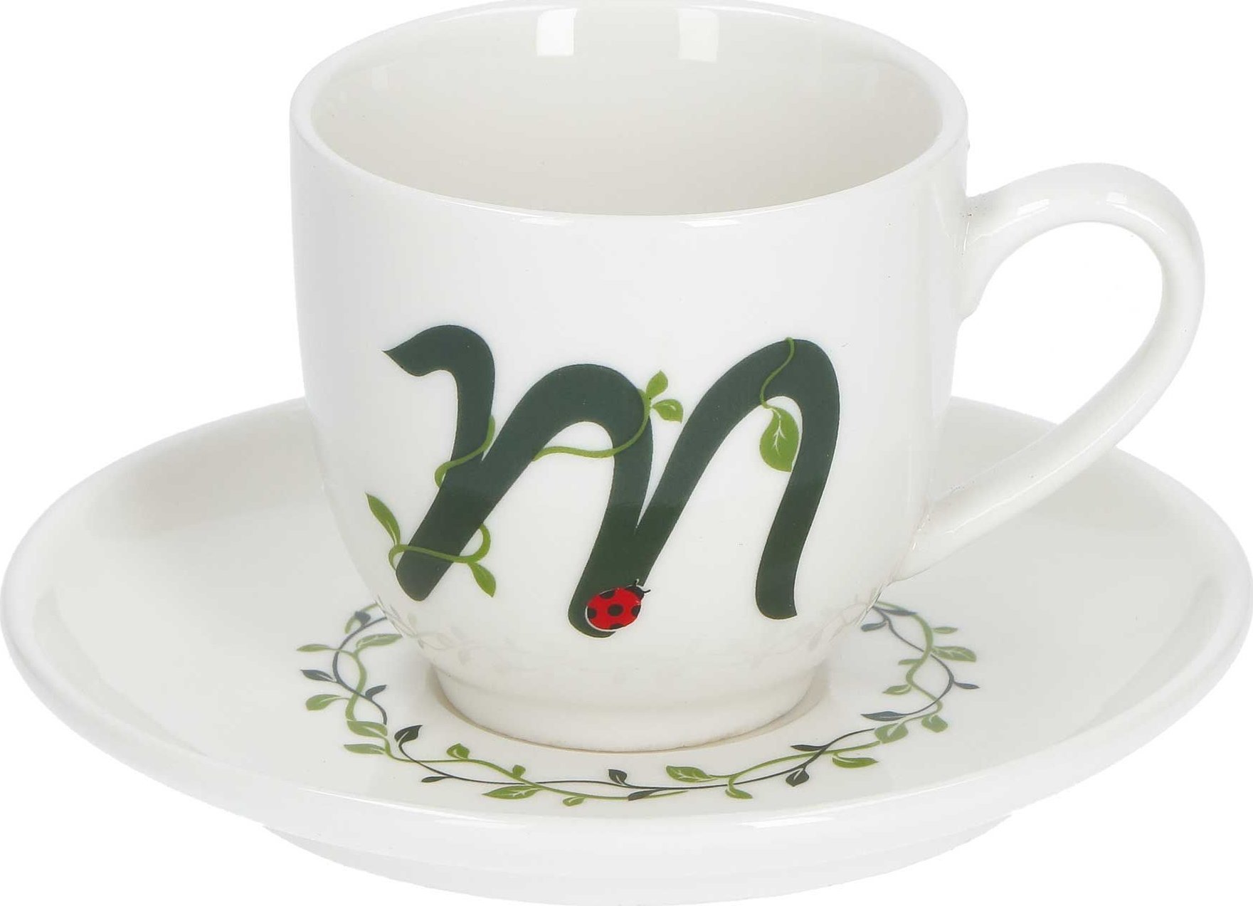 NPC Polska La Porcellana Bianca Filiżanka ze spodkiem 90 ml litera M