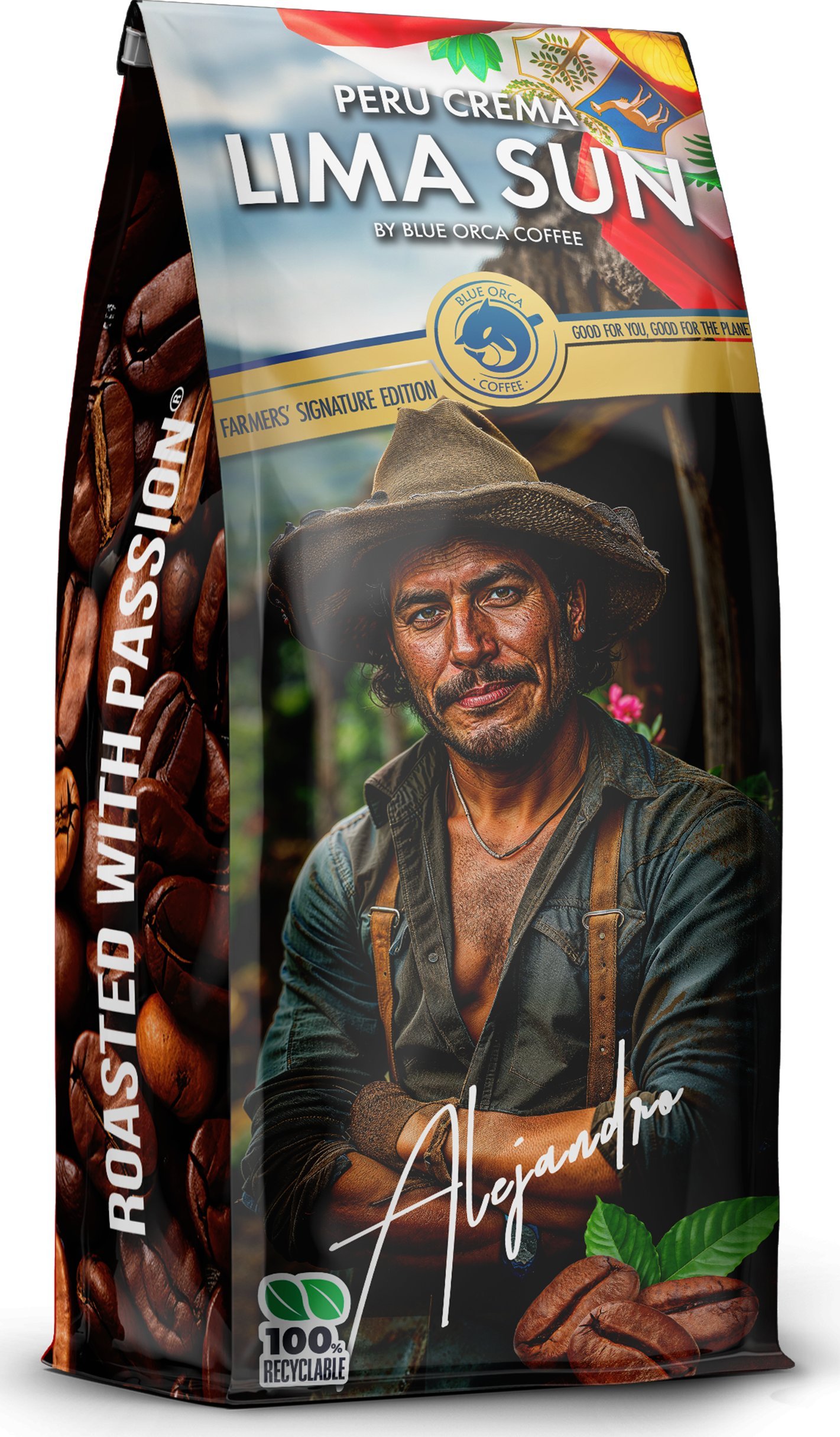 Kawa ziarnista Blue Orca Coffee Kawa ziarnista PERU LIMA SUN CREMA 1kg Farmers Limited Edition - BLUE ORCA