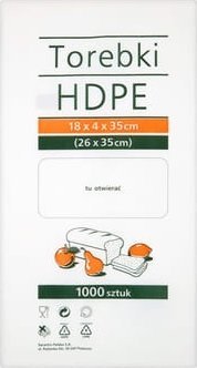 Torebki spożywcze 18x4x35cm 26x35cm 1000 sztuk HDPE [120|36]