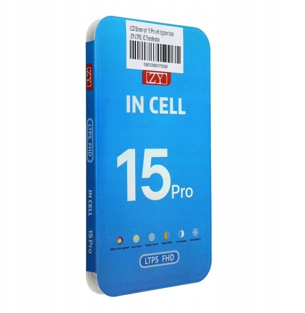 Wyświetlacz do iPhone 15 Pro z ekranem dotykowym czarnym (ZY-LTPS) IC Transferable