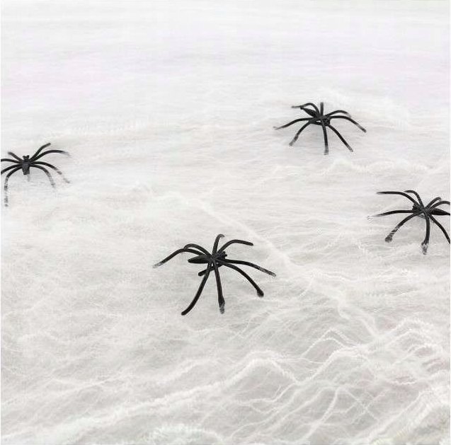 Korbi SZTUCZNA PAJĘCZYNA BIAŁA HALLOWEEN 60g + PAJĄKI