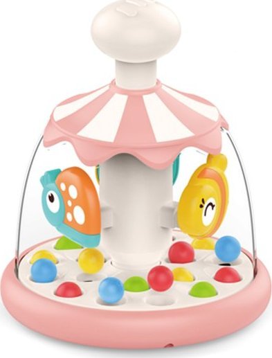 Woopie Woopie Kolorowe Zwierzątka Różowy Bączek z Kulkami Karuzela