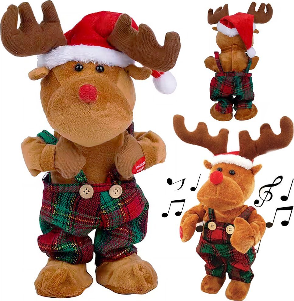 xxxxxxxxxxxxxxxx Verk Group (Verk) Tańczący śpiewajacy kolędę renifer świąteczny na boże narodzenie pluszowy Tańczący śpiewajacy kolędę renifer świąte
