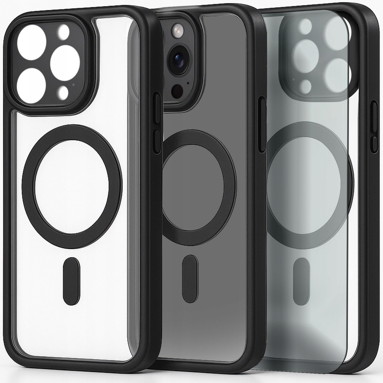 Etui do Apple iPhone 15 Pro (Do Magsafe, Matowe, Przezroczyste) Szkło 9H