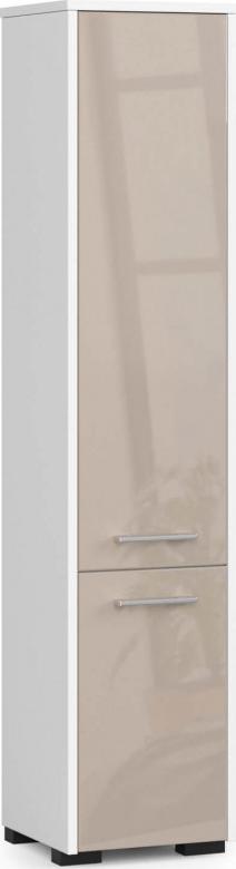 Fabryka Mebli Akord Słupek regał łazienkowy FIN 2 drzwi - biały-cappuccino połysk