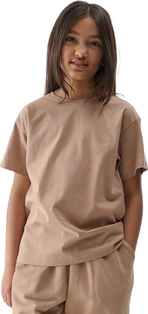 Koszulka dla dziewczynki 4F F2326 beżowa 4FJWSS25TTSHF2326 83S 158cm