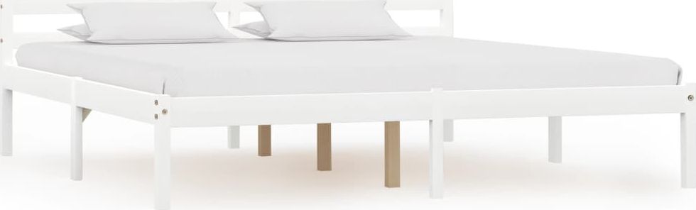 vidaXL Rama łóżka, biała, lite drewno sosnowe, 160 x 200 cm