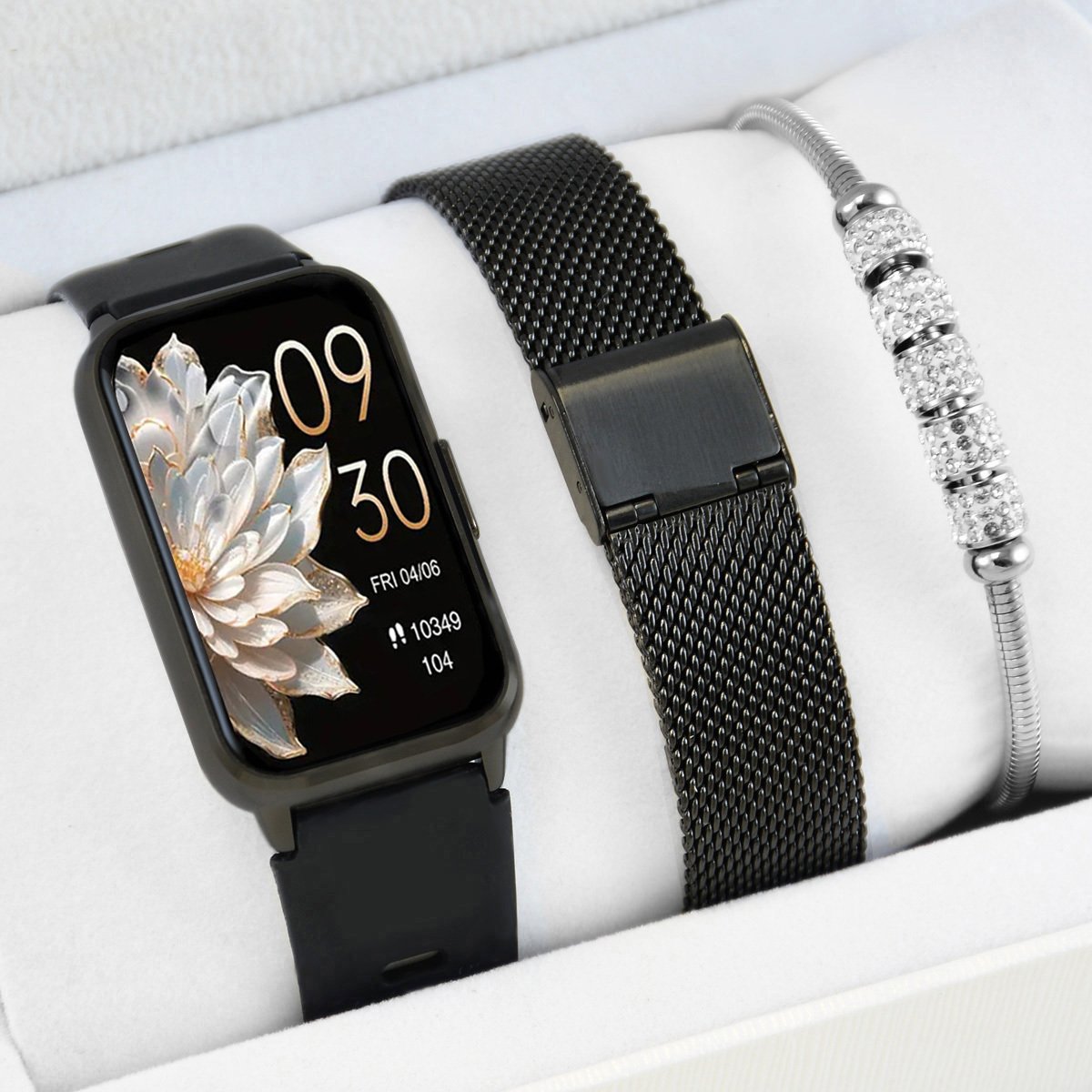 Smartwatch Rubicon Zestaw damski zegarek SMARTWATCH RNCF48 czarny bransoletka