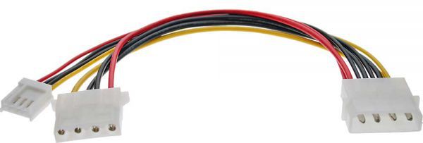 InLine Molex - 4-pin Floppy, 0.13m, Wielokolorowy (29658)