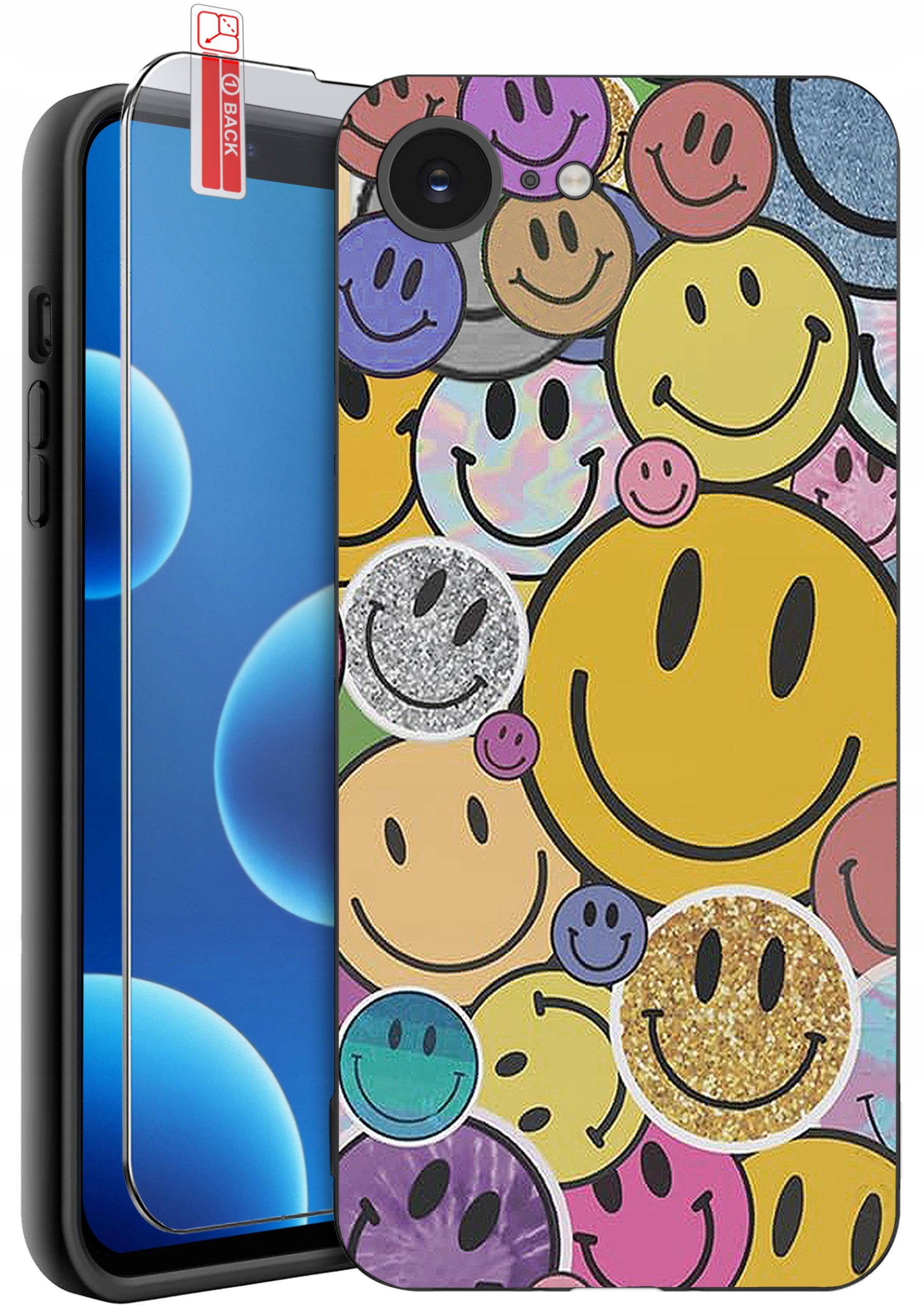 ETUI do iPhone 16e | WZORY | SILIKONOWE MATT CASE + SZKŁO 9H