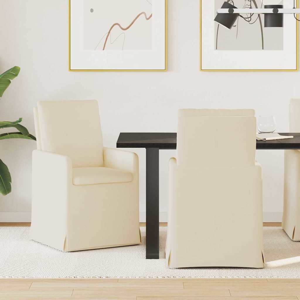 vidaXL Krzesła stołowe 2 pcs Beżowy 57 x 67 x 98 cm Płótno